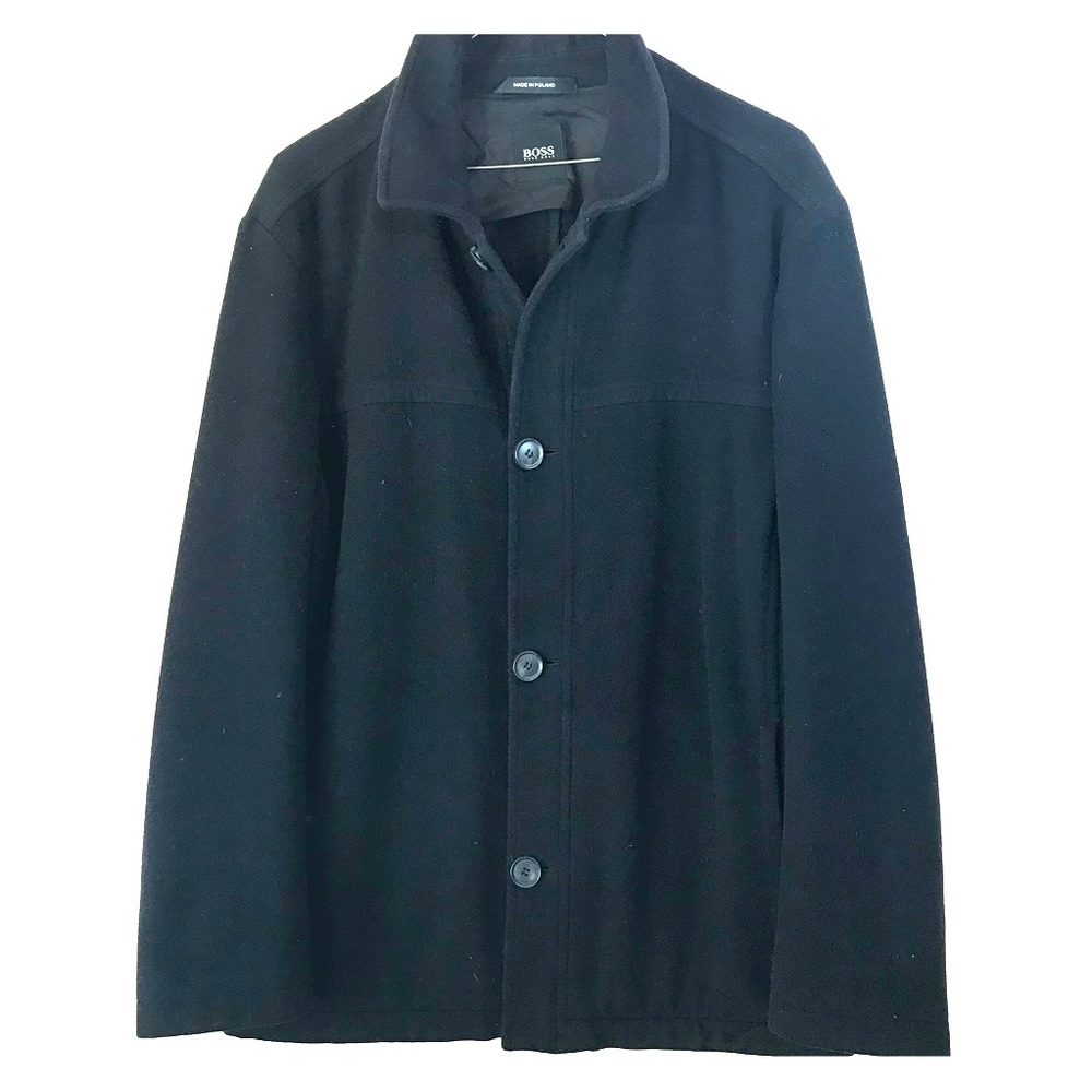 Hugo Boss black men’s wool cashmere coat 38R